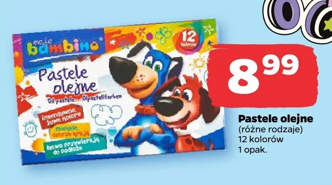 Pastele olejne Bambino 12 kolorów promocja w Netto