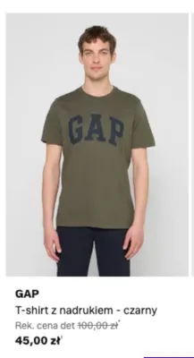 T-shirt z nadrukiem GAP czarny promocja w Lounge by Zalando