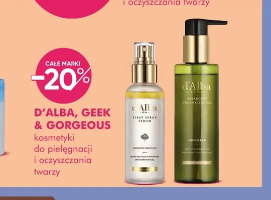 Kosmetyki do pielęgnacji i oczyszczania twarzy d'Alba, Geek & Gorgeous promocja w Super-Pharm