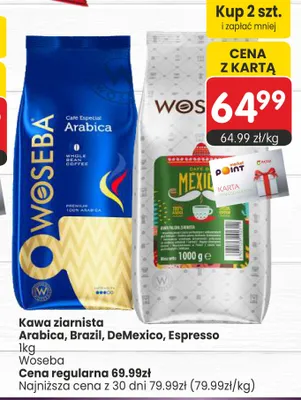 Kawa ziarnista Woseba Brazil promocja w Market Point
