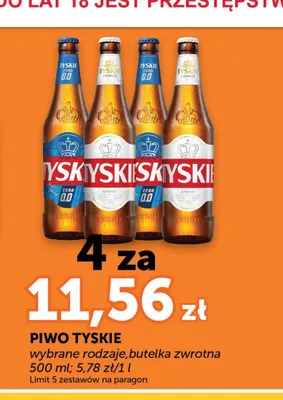 Piwo Tyskie butelka zwrotna 4-pak 500ml promocja w ABC