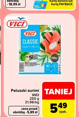Paluszki surimi Classic Vici promocja w Carrefour