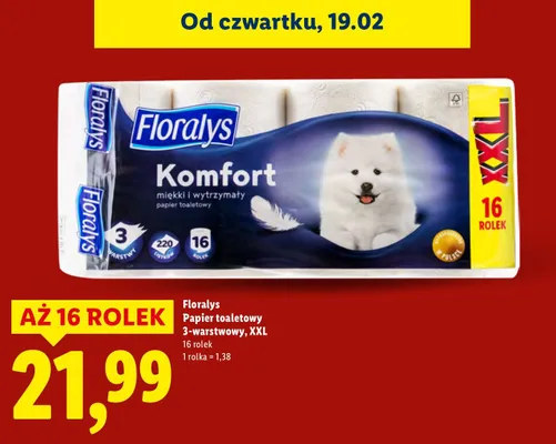 Papier toaletowy Komfort 3-warstwowy, XXL promocja w Lidl