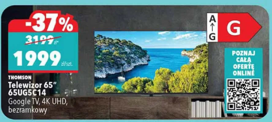 Telewizor 65" 65UG6400 Google TV promocja w Biedronka