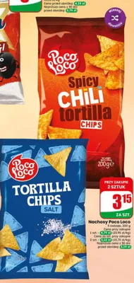 Nachosy Poco Loco tortilla chips salt promocja w Dino