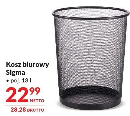 Kosz biurowy Sigma promocja w Makro