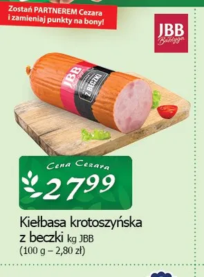 Kiełbasa krotoszyńska z beczki JBB promocja w CEZAR Delikatesy