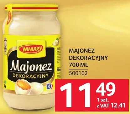 Majonez dekoracyjny Winiary promocja w Selgros
