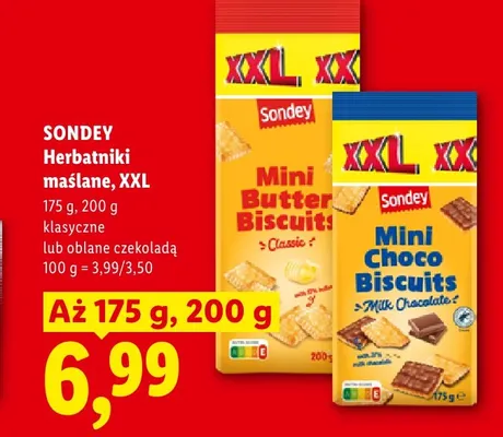 Herbatniki maślane klasyczne XXL Sondey promocja w Lidl