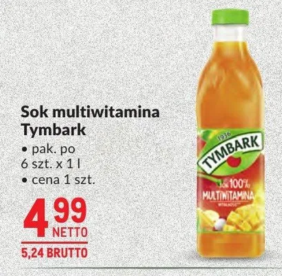 Sok multiwitamina Tymbark promocja w Makro