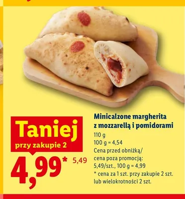 Minicalzone margherita z mozzarellą i pomidorami promocja w Lidl