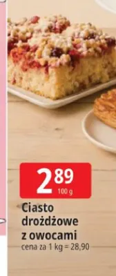 Ciasto drożdżowe z owocami promocja w Leclerc
