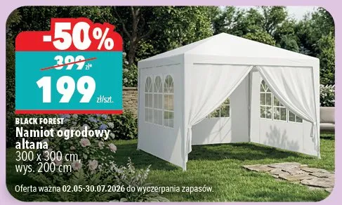 Namiot ogrodowy altana Black Forest 300x300cm wys. 200cm promocja w Biedronka Home