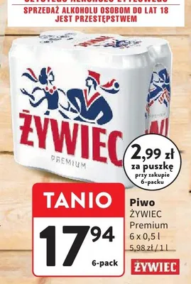 Piwo Żywiec Premium 6-pak 0,5l promocja w Intermarche