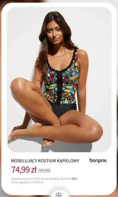 Kostium kąpielowy modelujący Bonprix promocja w bonprix