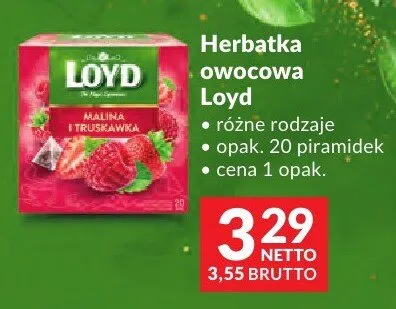 Herbatka owocowa Loyd różne rodzaje promocja w Makro