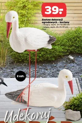 Zestaw dekoracji ogrodowych - bociany promocja w Netto