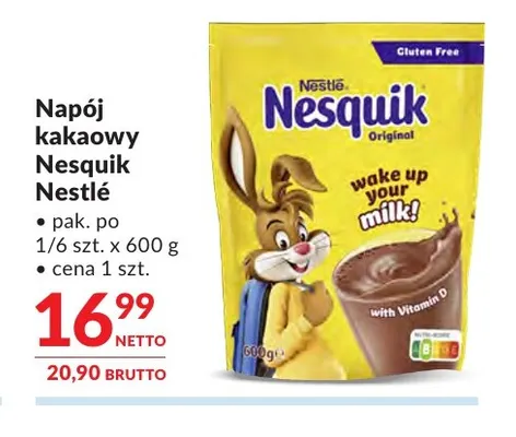 Napój kakaowy Nesquik Nestlé promocja w Makro