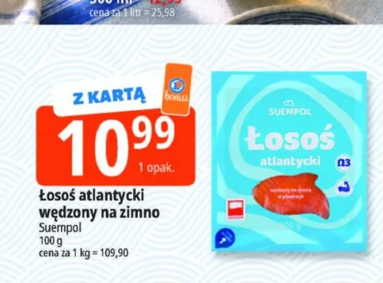 Łosoś atlantycki wędzony na zimno Suempol promocja w Leclerc