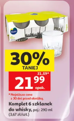 Komplet 6 szklanek do whisky Nadir 290ml promocja w Auchan