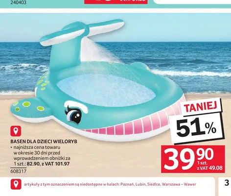 Basen dla dzieci Wieloryb promocja w Selgros