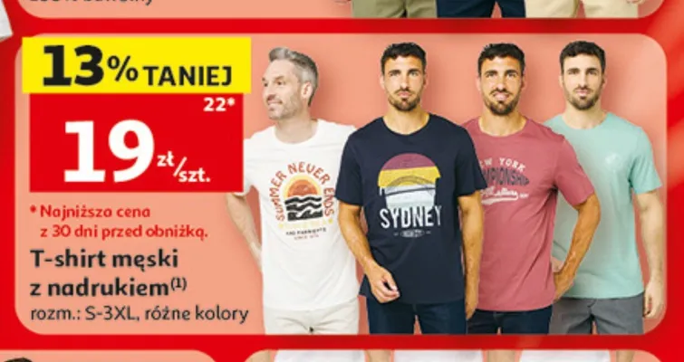 T-shirt męski z nadrukiem Inextenso promocja w Auchan