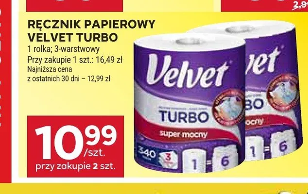 Ręcznik papierowy Velvet Turbo promocja w Stokrotka