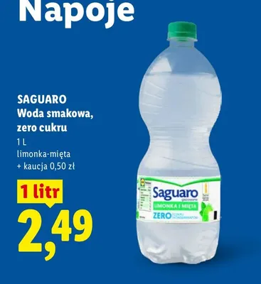 Woda smakowa zero cukru Saguaro limonka-mięta promocja w Lidl