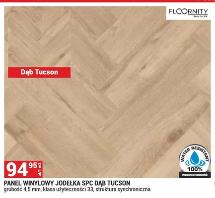 Panel winylowy jodełka SPC Dąb Tucson 4,5mm promocja w Merkury Market