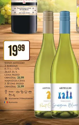 Wino Artellio 2 rodzaje promocja w Dino