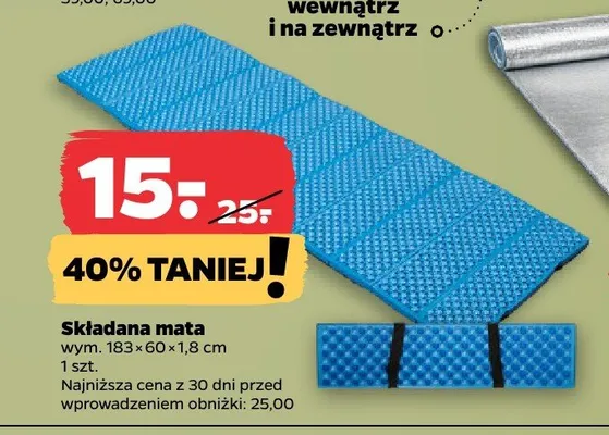 Składana mata wym. 183x60x1,8cm promocja w Netto
