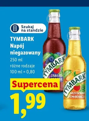 Napój niegazowany brzoskwinia-pomarańcza Tymbark promocja w Lidl