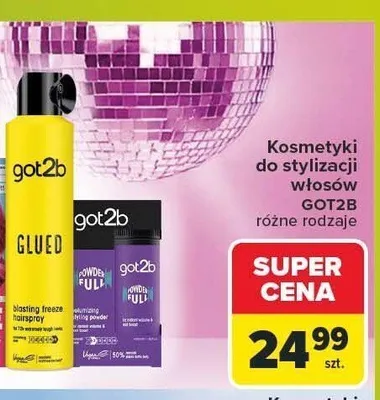 Kosmetyki do stylizacji włosów got2b promocja w Carrefour Market
