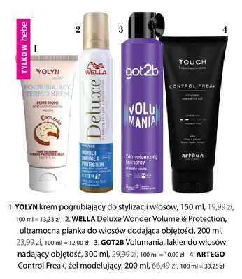 Krem pogrubiający do stylizacji włosów Yolyn promocja w Hebe