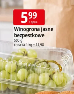 Winogrona jasne bezpestkowe promocja w Leclerc