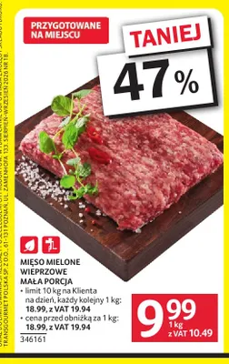 Mięso mielone wieprzowe mała porcja promocja w Selgros