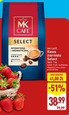 Kawa ziarnista MK Café Select promocja w Aldi