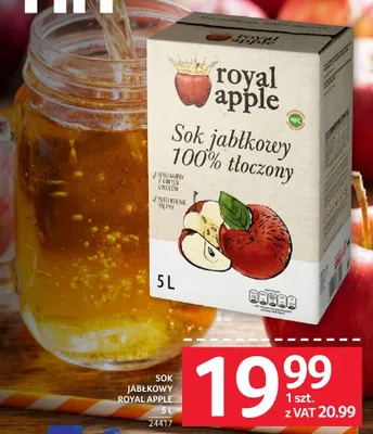 Sok jabłkowy Royal Apple 5 l promocja w Selgros