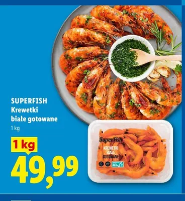 Krewetki białe gotowane SuperFish promocja w Lidl