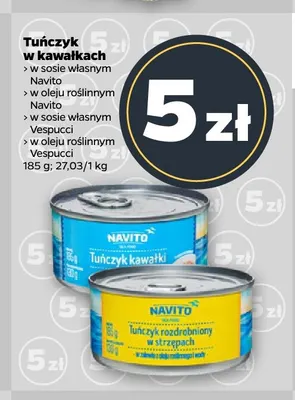 Tuńczyk w kawałkach w oleju roślinnym Navito promocja w Netto