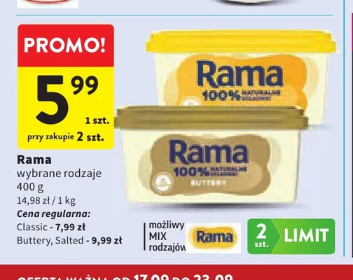 Margaryna Rama Buttery promocja w Intermarche