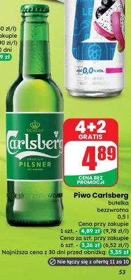 Piwo Carlsberg butelka bezwrotna promocja w Dino
