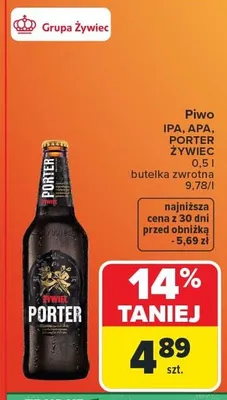 Piwo IPA, APA, PORTER butelka zwrotna promocja w Carrefour