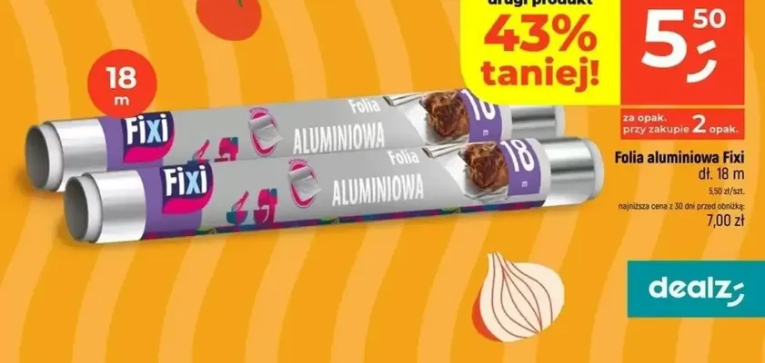 Folia aluminiowa Fixi dł. 18 m promocja w Dealz
