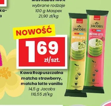 Kawa rozpuszczalna Jacobs Matcha Latte Vanilla promocja w emma MARKET