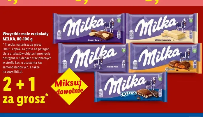 Małe czekolady MILKA promocja w Lidl
