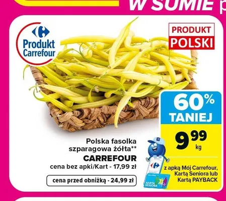 Fasolka szparagowa żółta Carrefour promocja w Carrefour