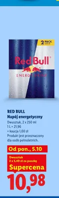 Napój energetyczny Red Bull 2-pak promocja w Lidl