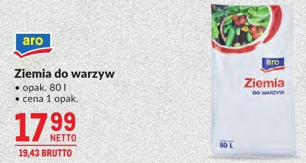 Ziemia do warzyw opak. 80 l cena 1 opak. promocja w Makro