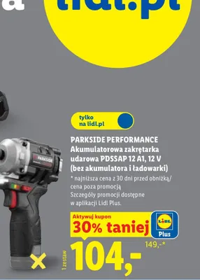Akumulatorowa zakrętarka udarowa Parkside Performance promocja w Lidl